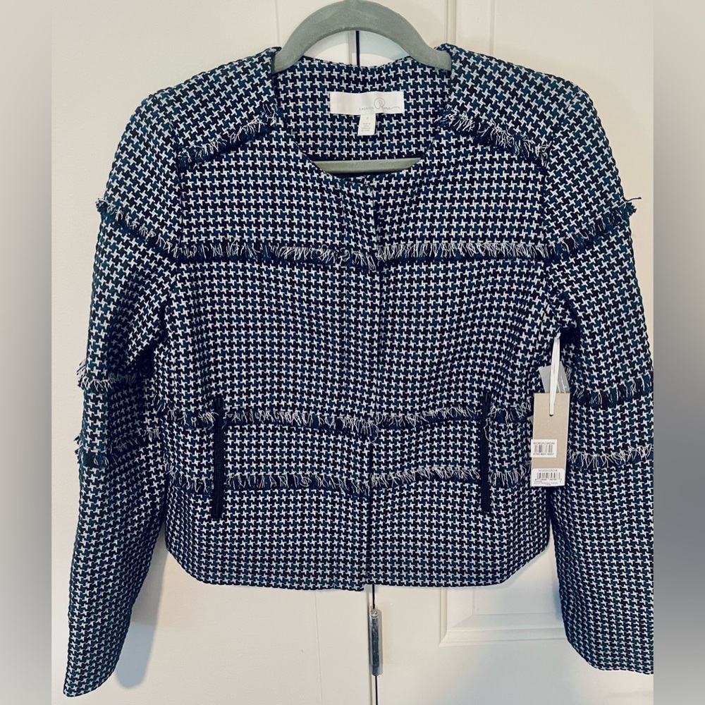 NEW WITH TAGS! Emerson Rose edgy fringe tweed
jacket blazer Size Small